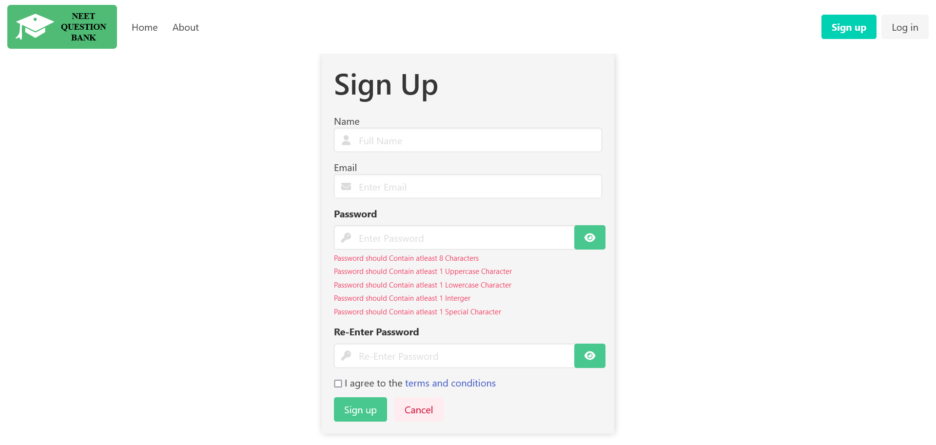 Signup Page
